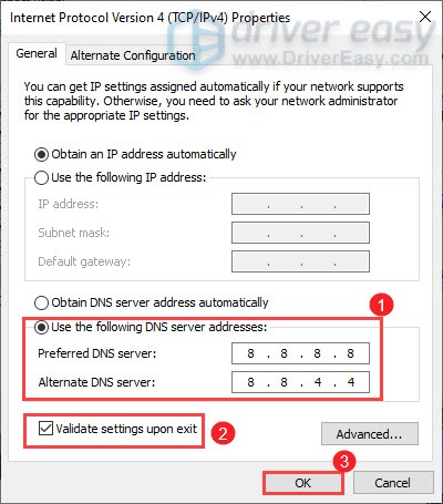 change DNS server