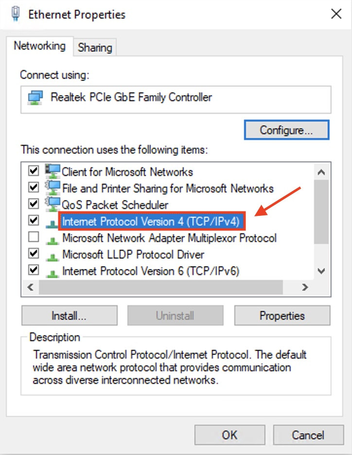 configure IPV4