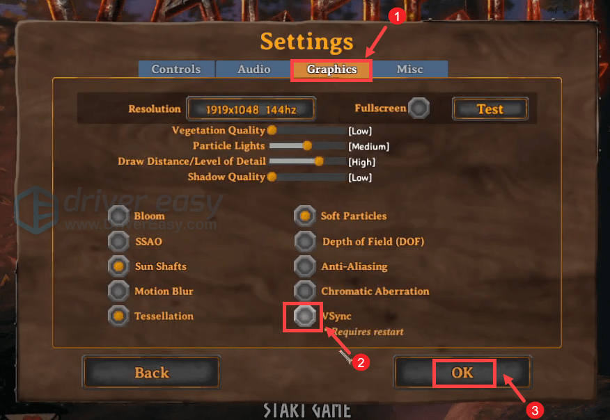 Valheim disable VSync