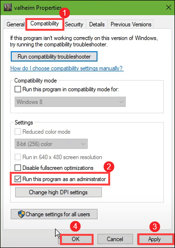 run Valheim as administrator