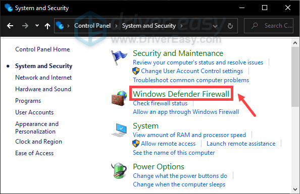 disable windows firewall through the Control Panel